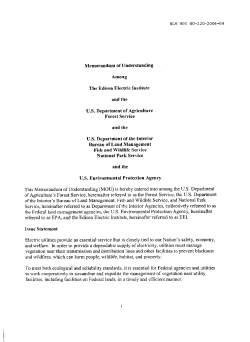 MOU on Vegetation Management Near Electric Utility Facilities