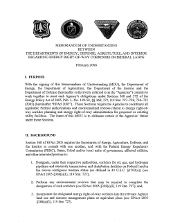 MOU Between Depts. of Energy, Defense, Agriculture and Interior