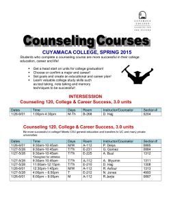 Spring 2015 COUN Courses