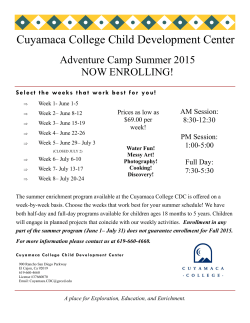 CDC Adventure Summer Camp 2015