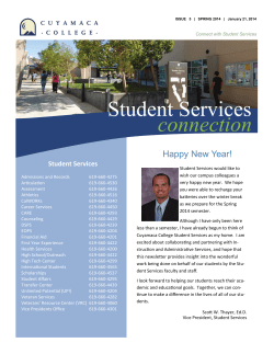 Student Services Newsletter