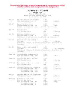 Second 8-Week Course Offerings