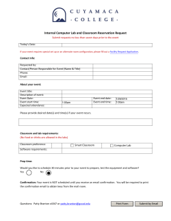 Classroom and Computer Lab Reservation Form (Employees Only)