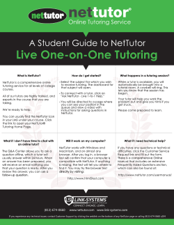 Student Guide to NetTutor