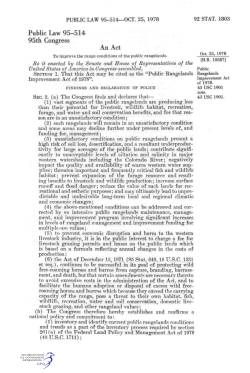 Public Rangelands Improvement Act of 1978 (Public Law 95-514)