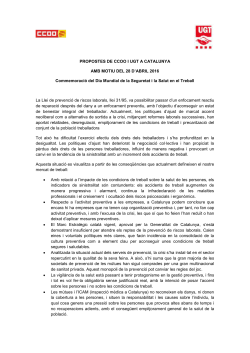 Manifest del dia de la Salut en la Feina del 2016