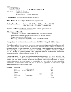 Chemistry& 121: Introductory Chemistry