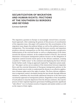 Securitization of Migration and Human Rights: Frictions at the Southern EU Borders and Beyond