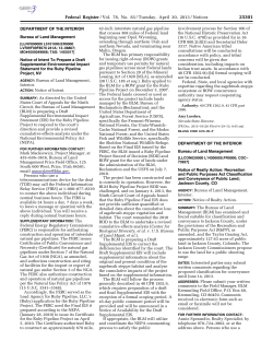 Notice of Intent to Prepare a Draft Supplemental EIS for the Ruby Pipeline Project, NV