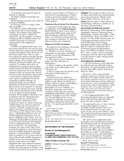 Filing of Plats of Survey; NV