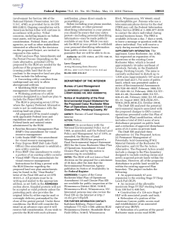 Notice of Availability of the Final Environmental Impact Statement for the Proposed Coeur Rochester Mine Plan of Operations Amendment 10 and Closure Plan, Pershing County, NV