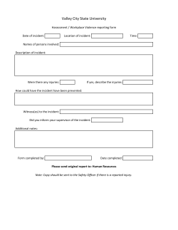 Harassment/Workplace Violence Reporting Form