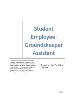 Handbook: Grounds Assistant