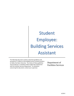 Handbook: Building Services Assistant