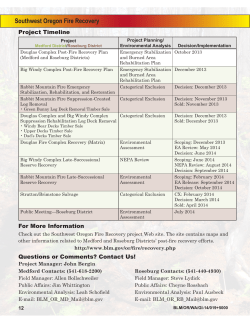 SW Oregon Fire Recovery Information