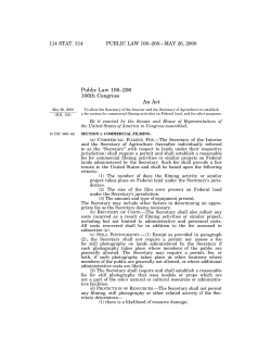 Fee System for Commercial Filming Activities on Federal land