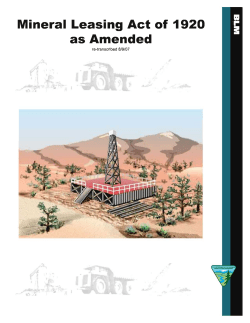 Mineral Leasing Act and Amendments (30 U.S.C. 181 et seq.)