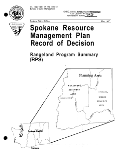 Spokane Management Plan ROD Rangeland Program Summary