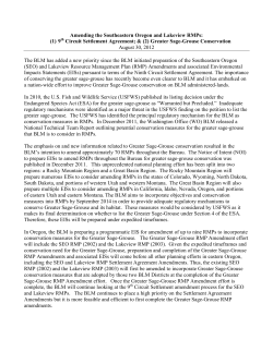 Amending the Southeastern Oregon and Lakeview RMPs