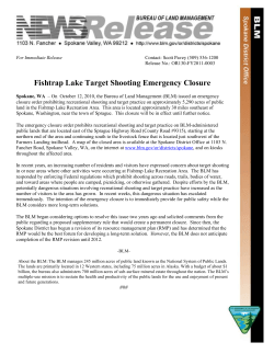 Fishtrap Lake Target Shooting Emergency Closure