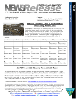 Newport, Ore. The Bureau of Land Management (BLM) at Yaquina Head Outstanding Natural Area invites you to explore the tide pools at Cobble Beach.