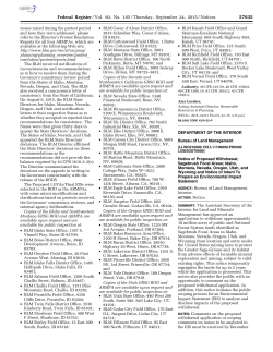 Notice of Proposed Withdrawal; Sagebrush Focal Areas; Idaho, Montana, Nevada, Oregon, Utah, and Wyoming and Notice of Intent To Prepare an Environmental Impact Statement