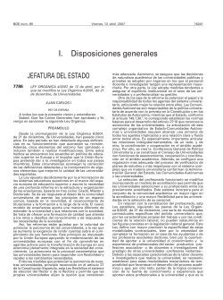 Ley org nica 4/2007, de 12 de Abril, por la cual se modifica la Ley Org nica 6/2001, de 21 de Diciembre, de Universidades.