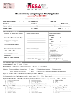 MESA Community College Program (MCCP) Application