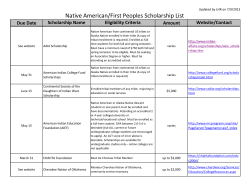 Native American Scholarship List