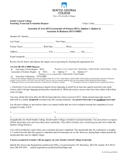 Incoming Transcript Evaluation Request Form: AA / AS Degrees