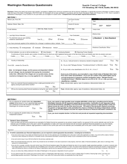 Residency Questionnaire Form