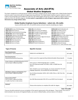 AA with Emphasis in Global Studies