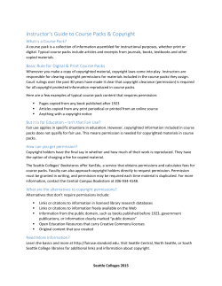 Instructor s guide to course packs and copyrighted materials