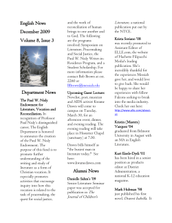 Newsletter, December 2009
