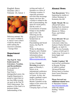 Newsletter, October 2011