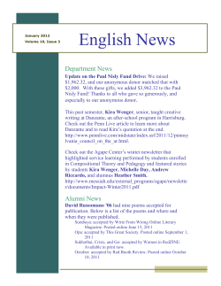 Newsletter, January 2012