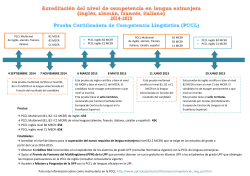 Calendario y modalidades PCCL 2014-2015