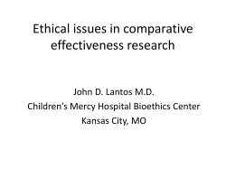 Ethical Issues in Comparative Effectiveness Research