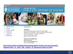 Center on the Early Life Origins of Disease