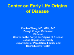 Center on Early Life Origins of Disease