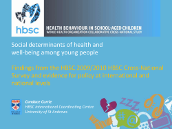 Social Determinants of Health and Well-being among Young People