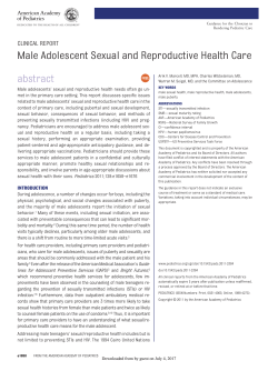 Clinical report &ndash; Male adolescent sexual and reproductive health care