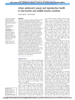 Urban adolescent sexual and reproductive health in low-income and middle-income countries