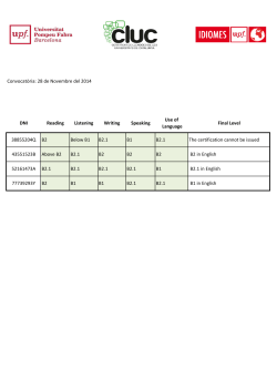 Resultats NOVEMBRE 2014