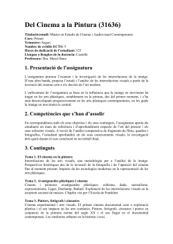 Del Cinema a la Pintura