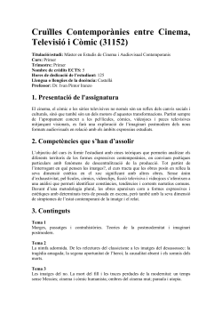 Cru lles Contempor nies entre Cinema, Televisi i C mic