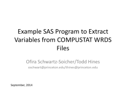 Example SAS Program to Extract Variables from COMPUSTAT WRDS Files