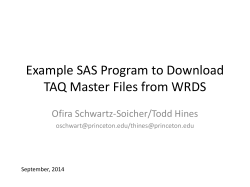 Example SAS Program to Download TAQ Master Files from WRDS