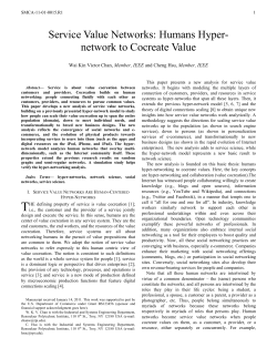 Service Value Networks: Humans Hyper-Network to Cocreate Value