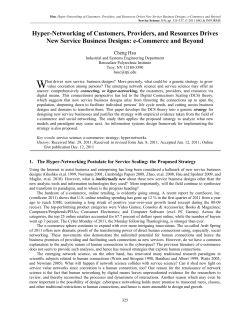 Hyper-Networking of Customers, Providers, and Resources Drives New Service Business Designs: e-Commerce and Beyond